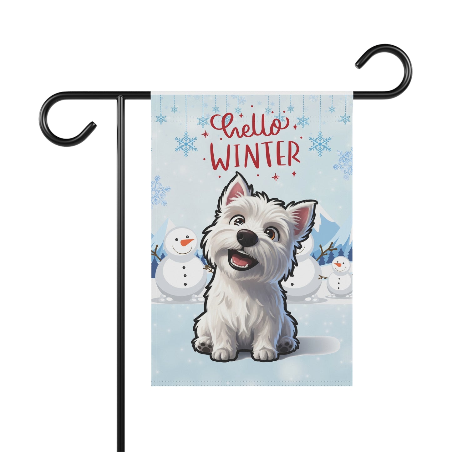 Westie Hello Winter Garden Banner