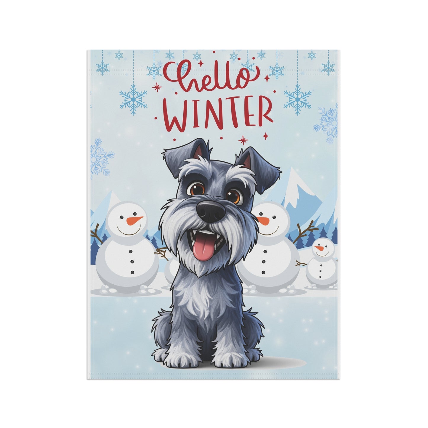 Schnauzer Hello Winter Garden Banner