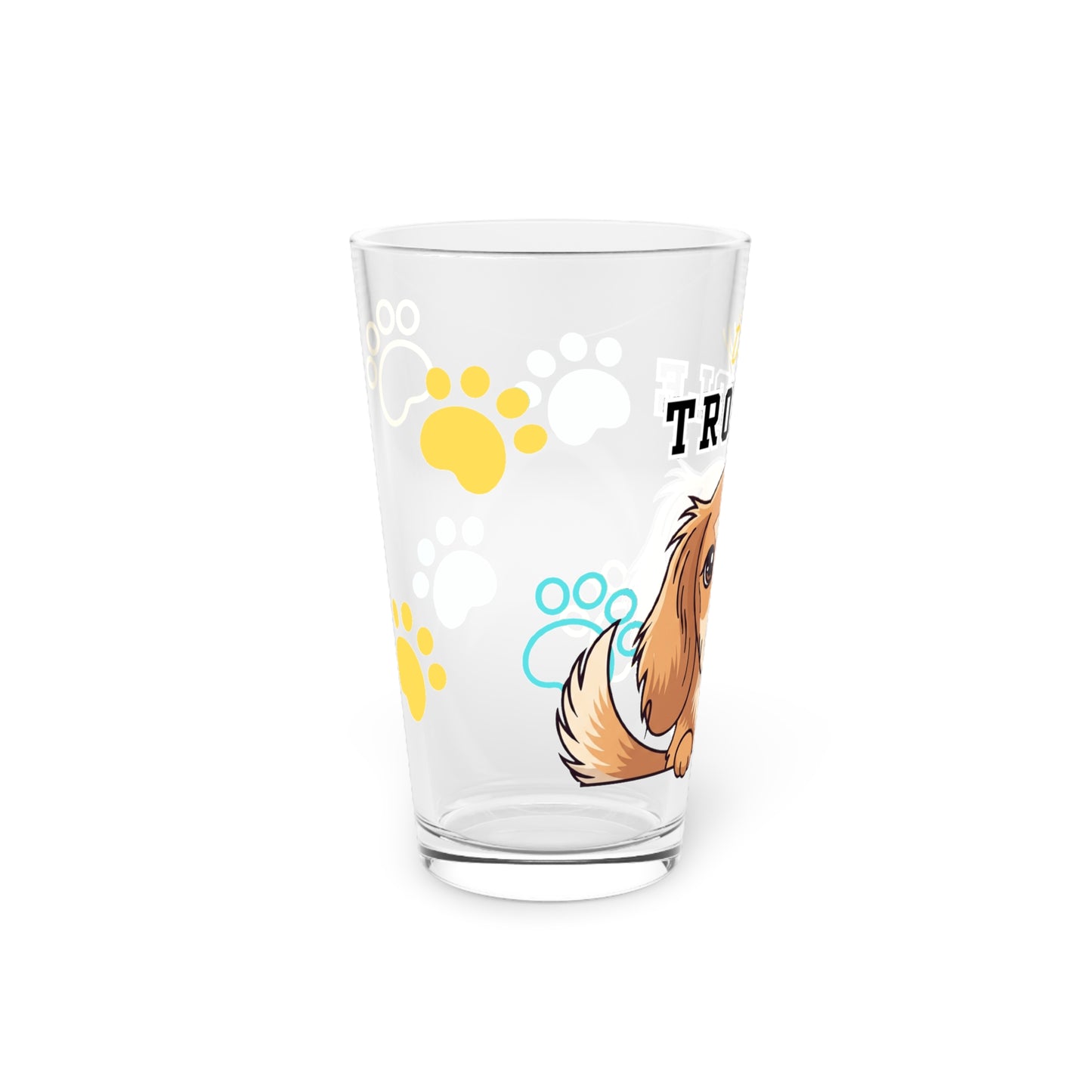 Dacshund Tiny Trouble Pint Glass