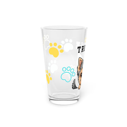 Yorkie Tiny Trouble Pint Glass