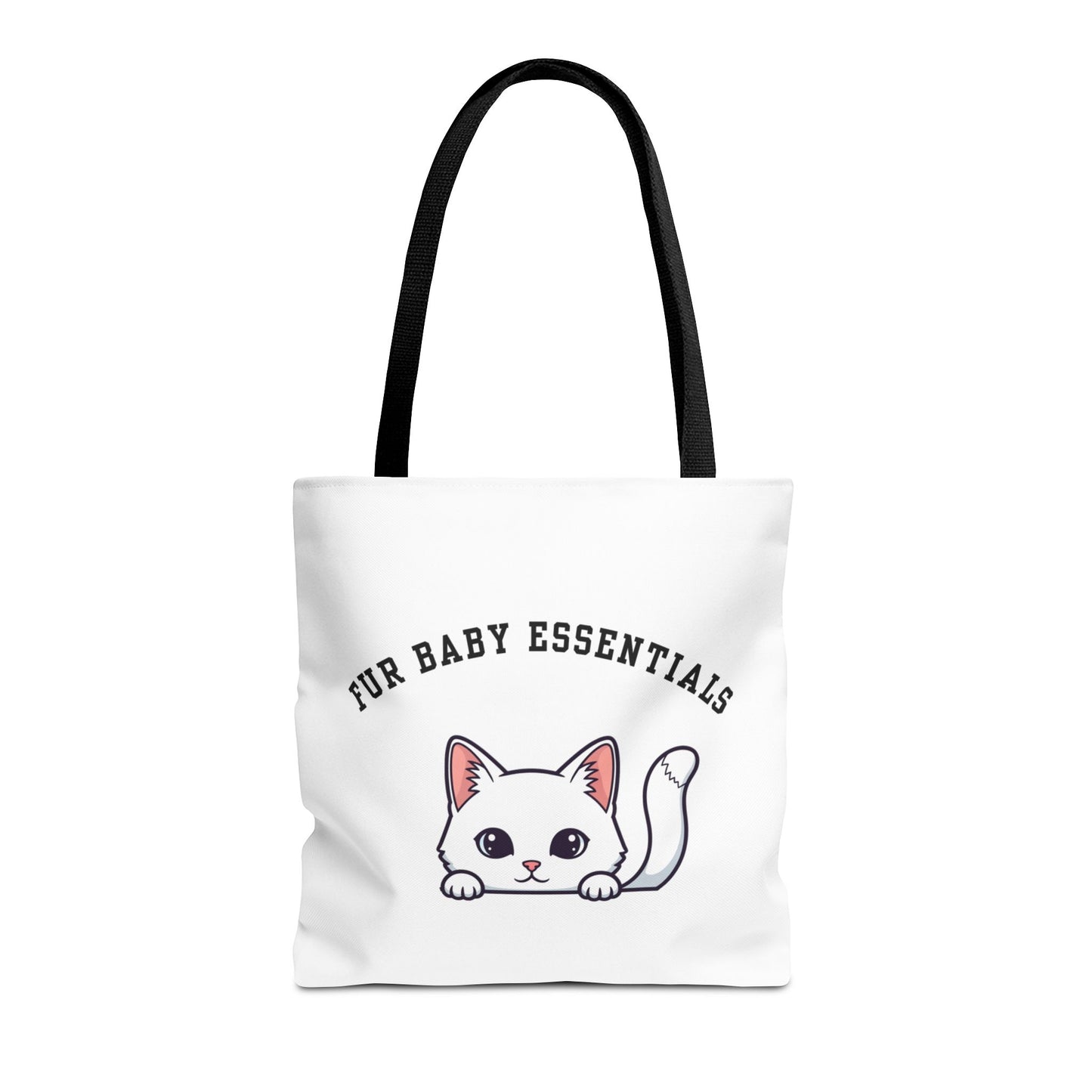 Short hair white cat FurBaby Tote Bag