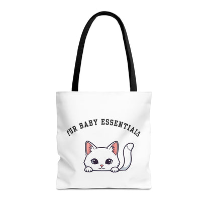 Short hair white cat FurBaby Tote Bag