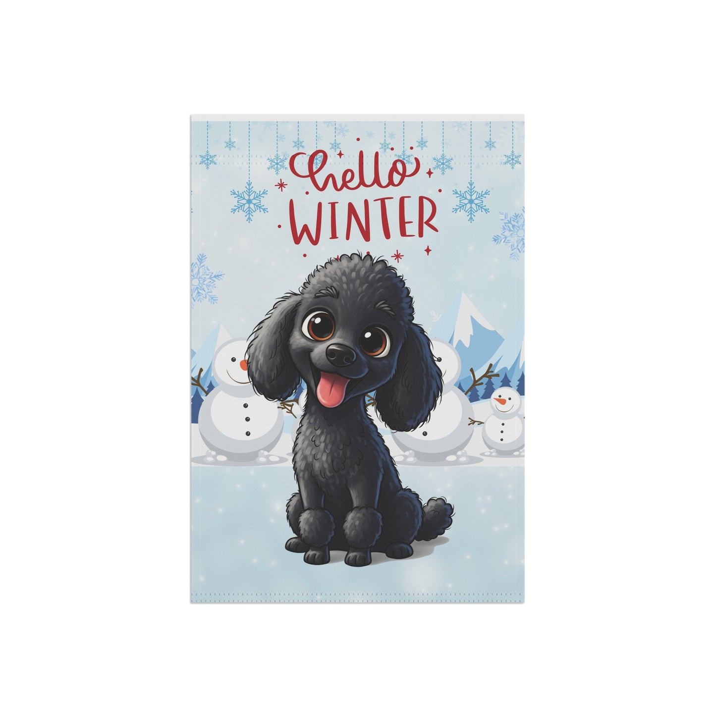 Poodle Hello Winter Garden Banner