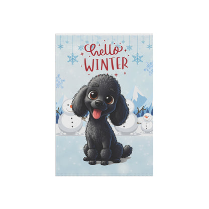 Poodle Hello Winter Garden Banner