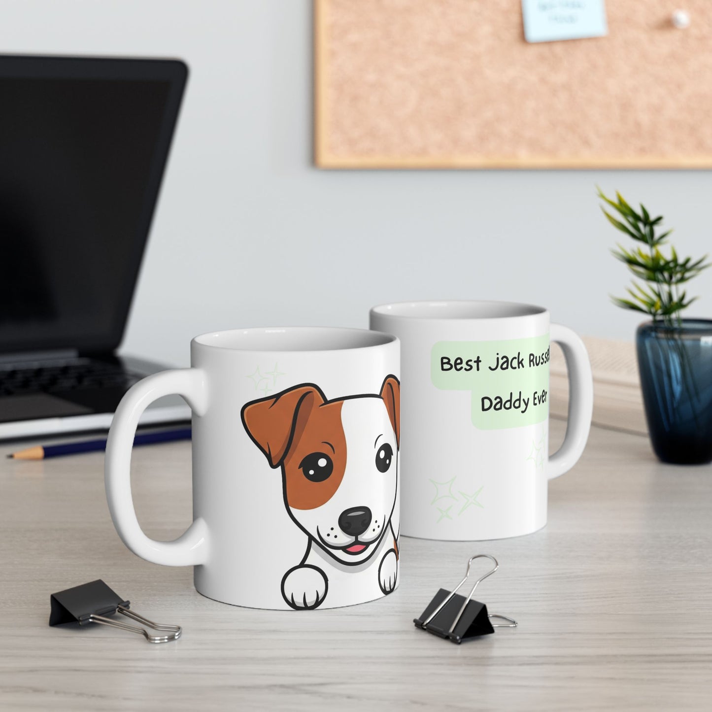 Jack Russell Terrier Peek-a-Boo Mug | Best Jack Russell Daddy
