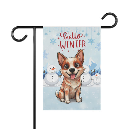Heeler Hello Winter Garden Banner