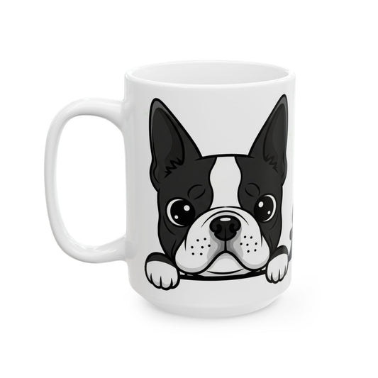 Boston Terrier Peek-a-Boo Mug | Best Boston Terrier Daddy Gift