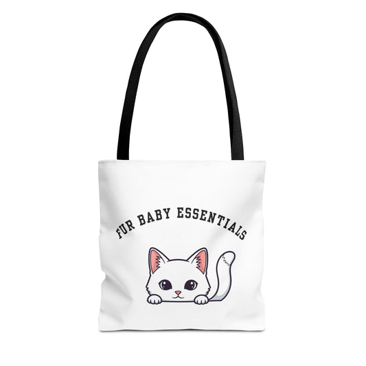 Short hair white cat FurBaby Tote Bag