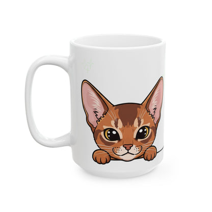 Abyssinian Peek-a-Boo Mug | Best Abyssinian Daddy Gift