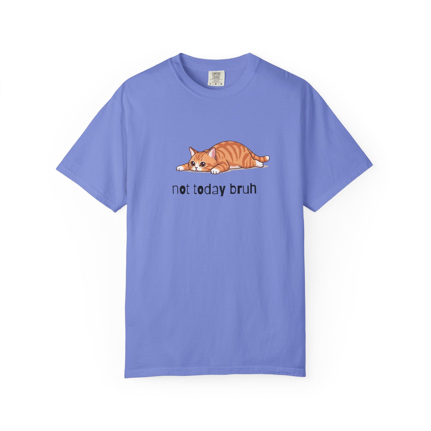 Short hair bi-color orange cat Not Today Bruh T-Shirt