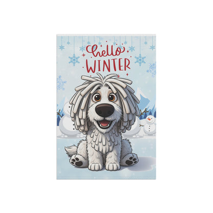 Komondor Hello Winter Garden Banner