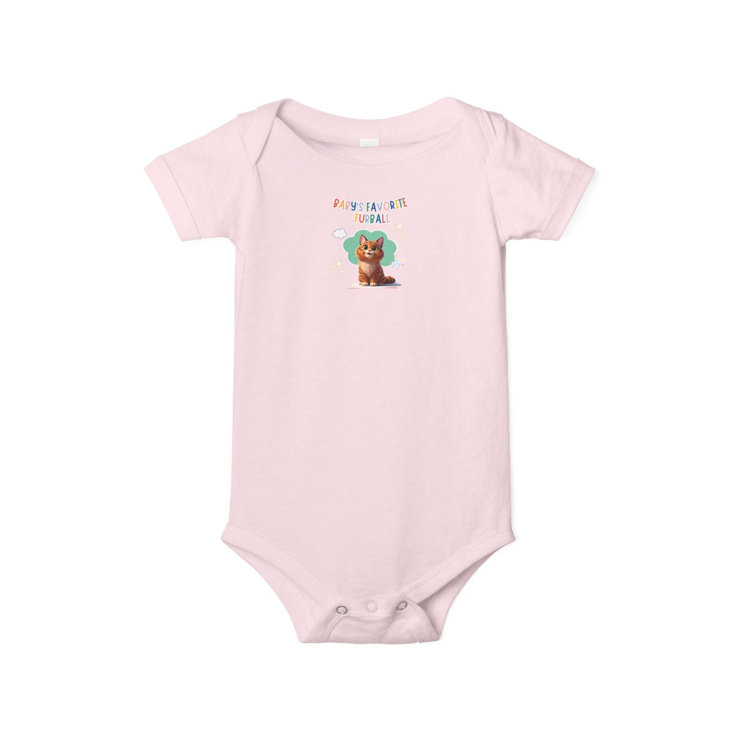 Short hair orange tabby cat Favorite Furball Onesie