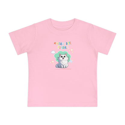 Long hair White Cat Favorite Furball Baby Tee