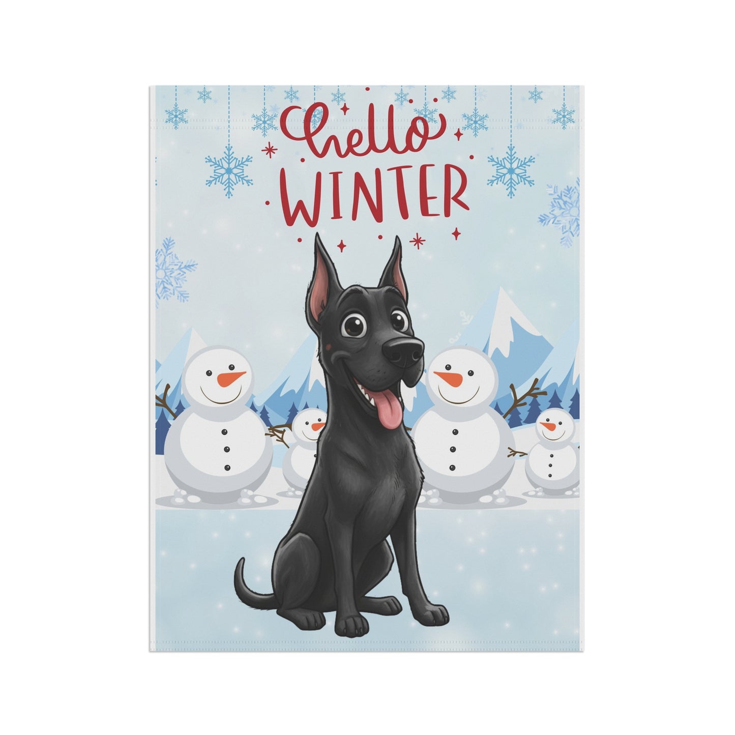 Great Dane Hello Winter Garden Banner