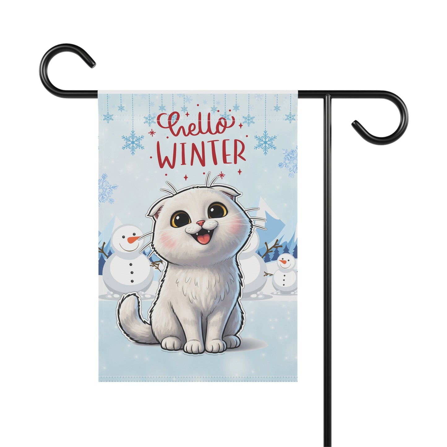 Scottish Fold Hello Winter Garden Banner