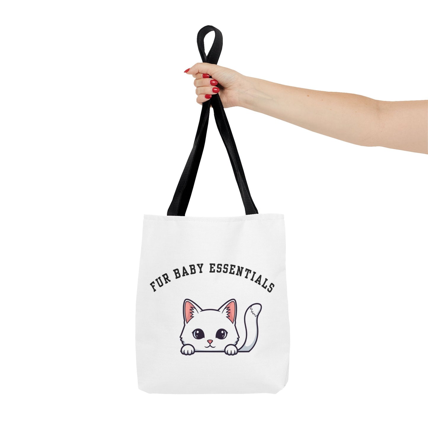 Short hair white cat FurBaby Tote Bag