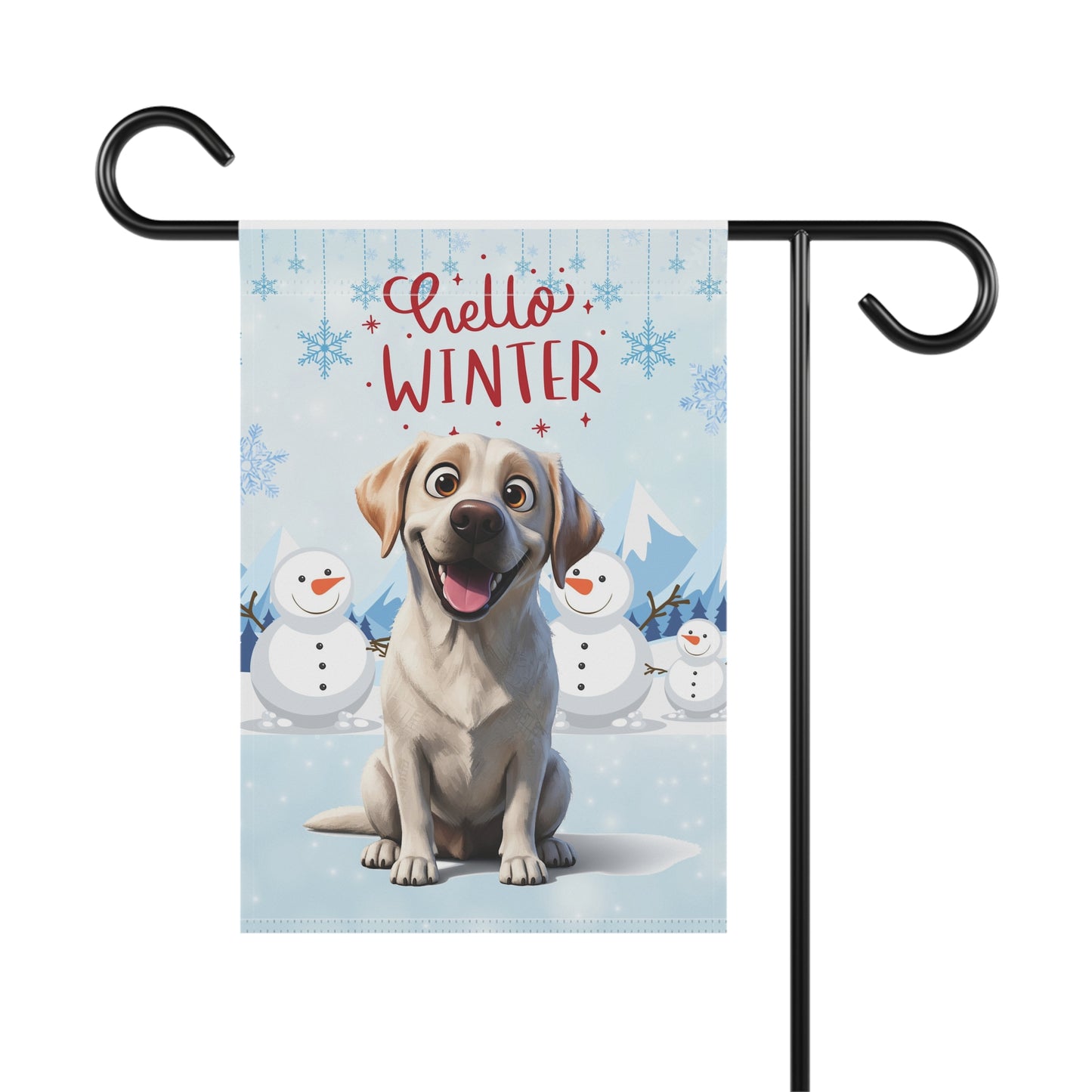 Labrador Hello Winter Garden Banner