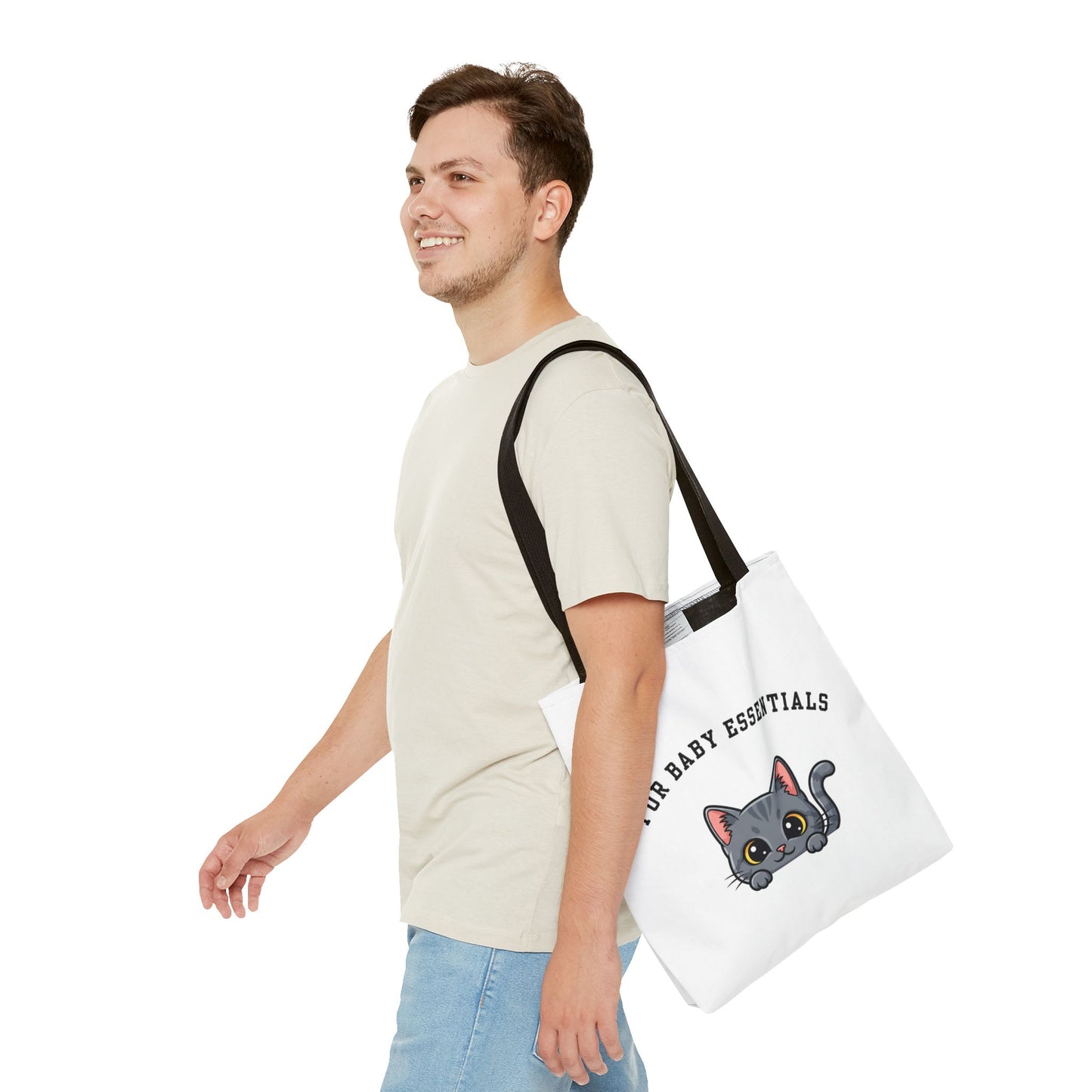 Short hair gray cat FurBaby Tote Bag