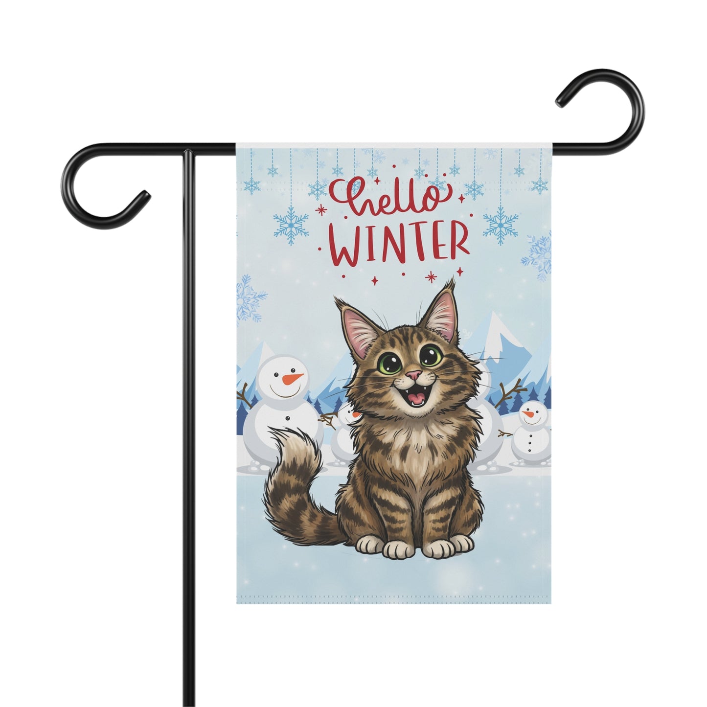Maine Coon Hello Winter Garden Banner