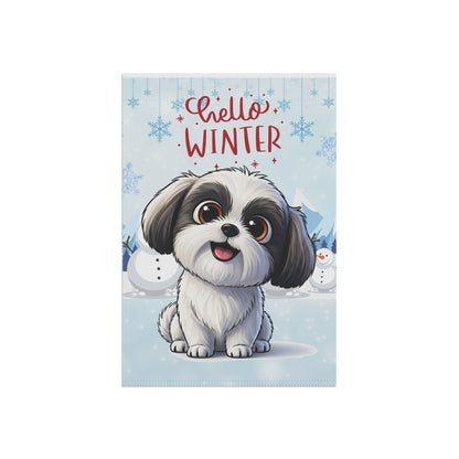 Shih Tzu Hello Winter Garden Banner