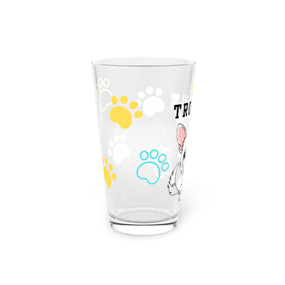 Chinese Crested Tiny Trouble Pint Glass