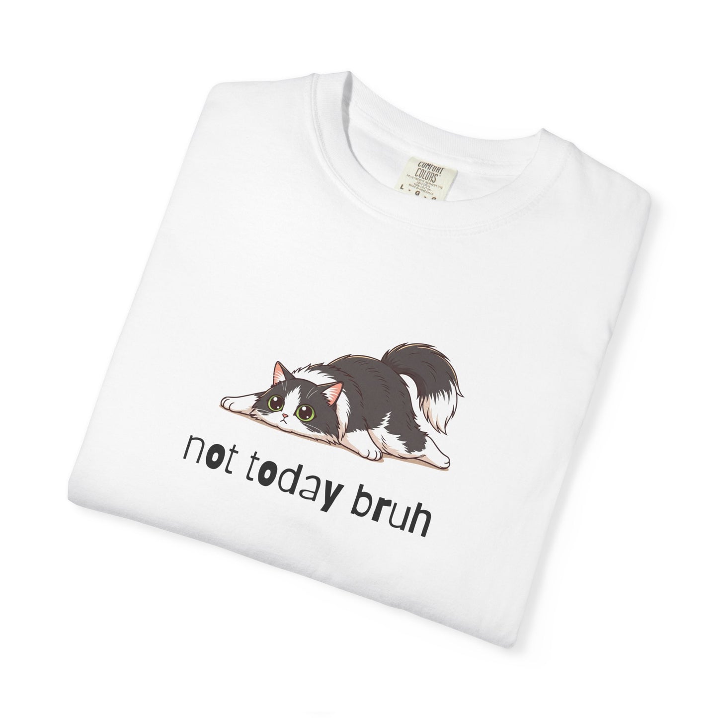 Long hair tuxedo cat Not Today Bruh T-Shirt