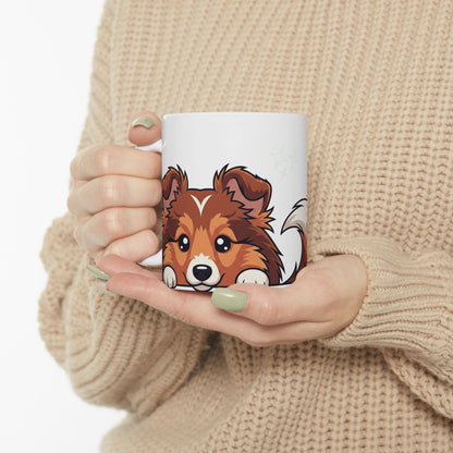 Sheltie Peek-a-Boo Mug | Best Sheltie Daddy Gift
