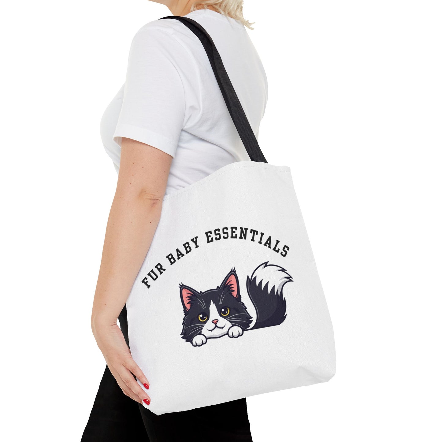 Long hair tuxedo cat FurBaby Tote Bag
