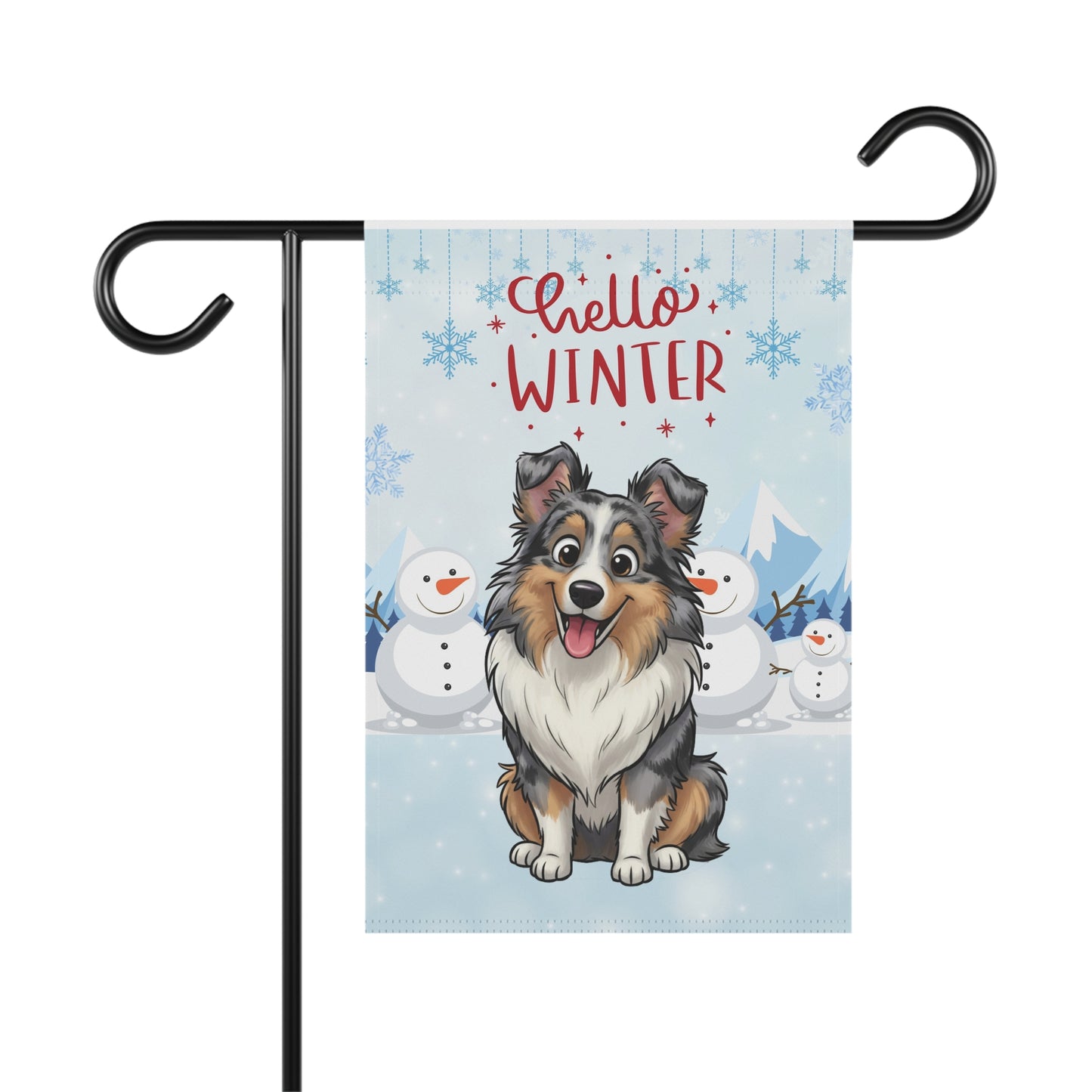 Sheltie Hello Winter Garden Banner