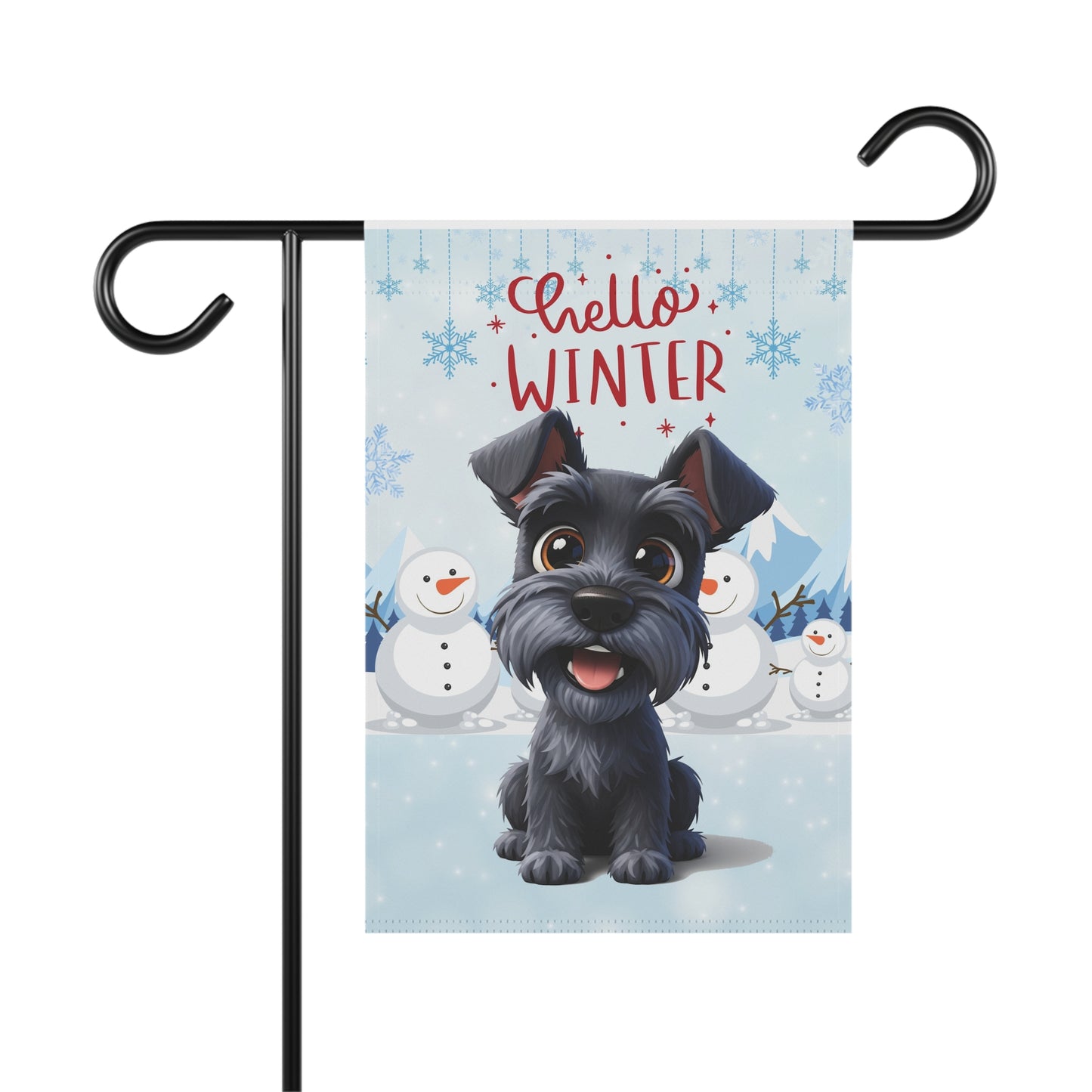 Schnauzer Hello Winter Garden Banner