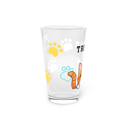 Short hair bi-color orange cat Tiny Trouble Pint Glass