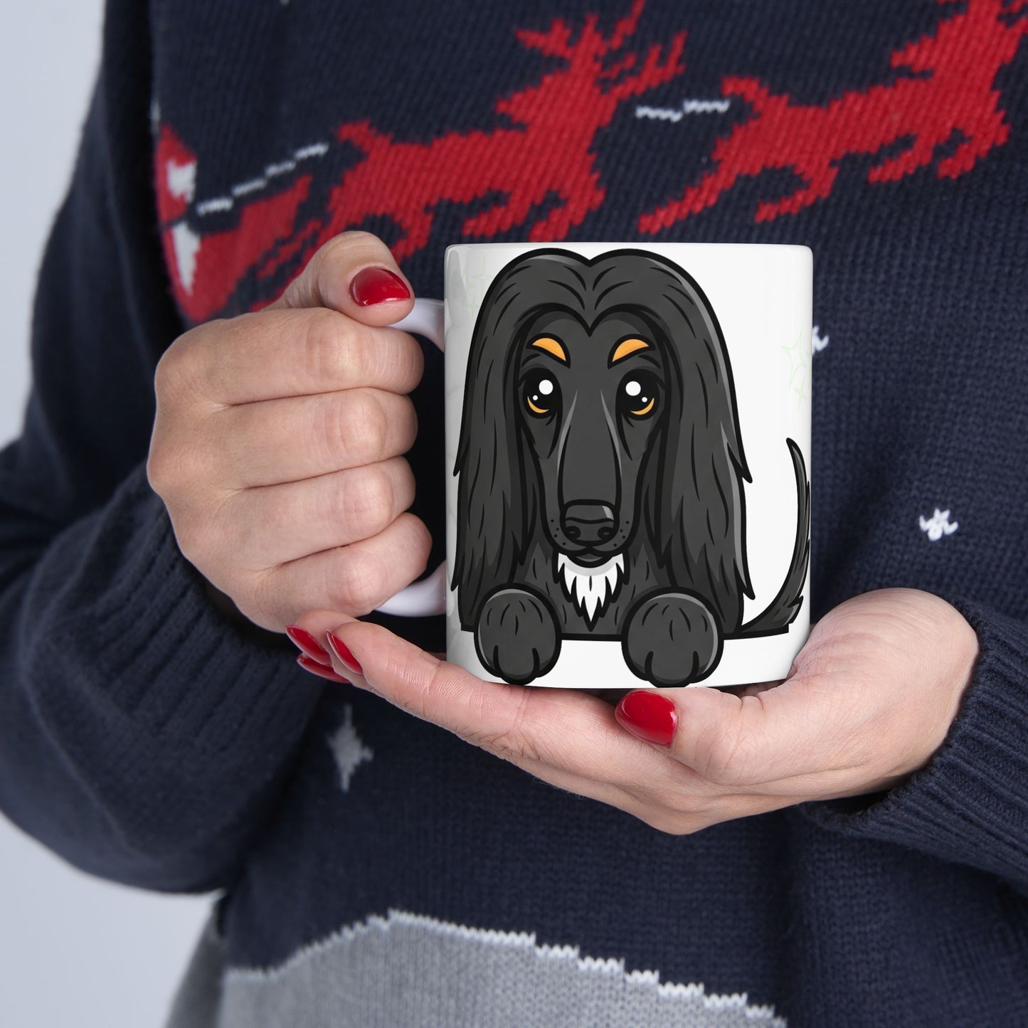 Afghan Hound Peek-a-Boo Mug | Best Afghan Hound Mama Gift