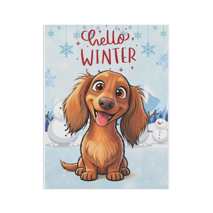 Dacshund Hello Winter Garden Banner