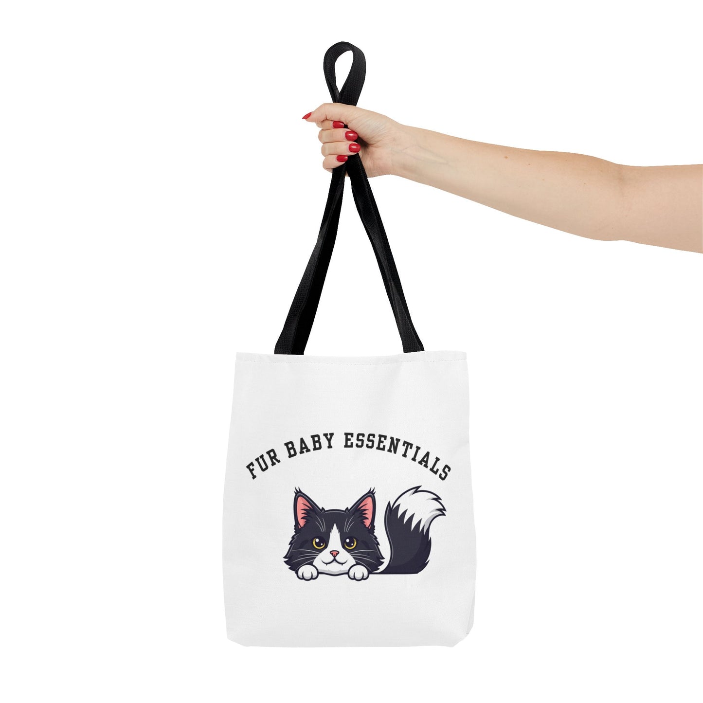 Long hair tuxedo cat FurBaby Tote Bag