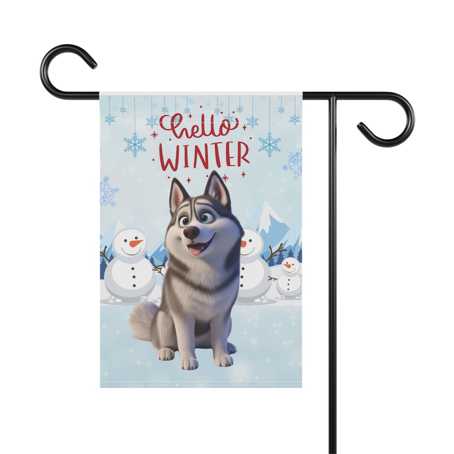 Husky Hello Winter Garden Banner