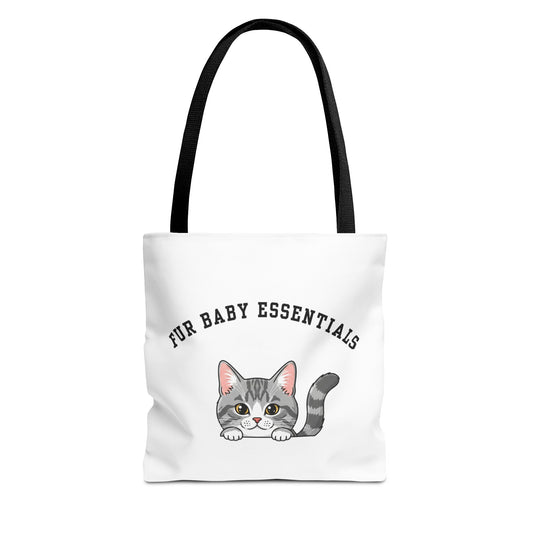Short hair bi-color gray cat FurBaby Tote Bag