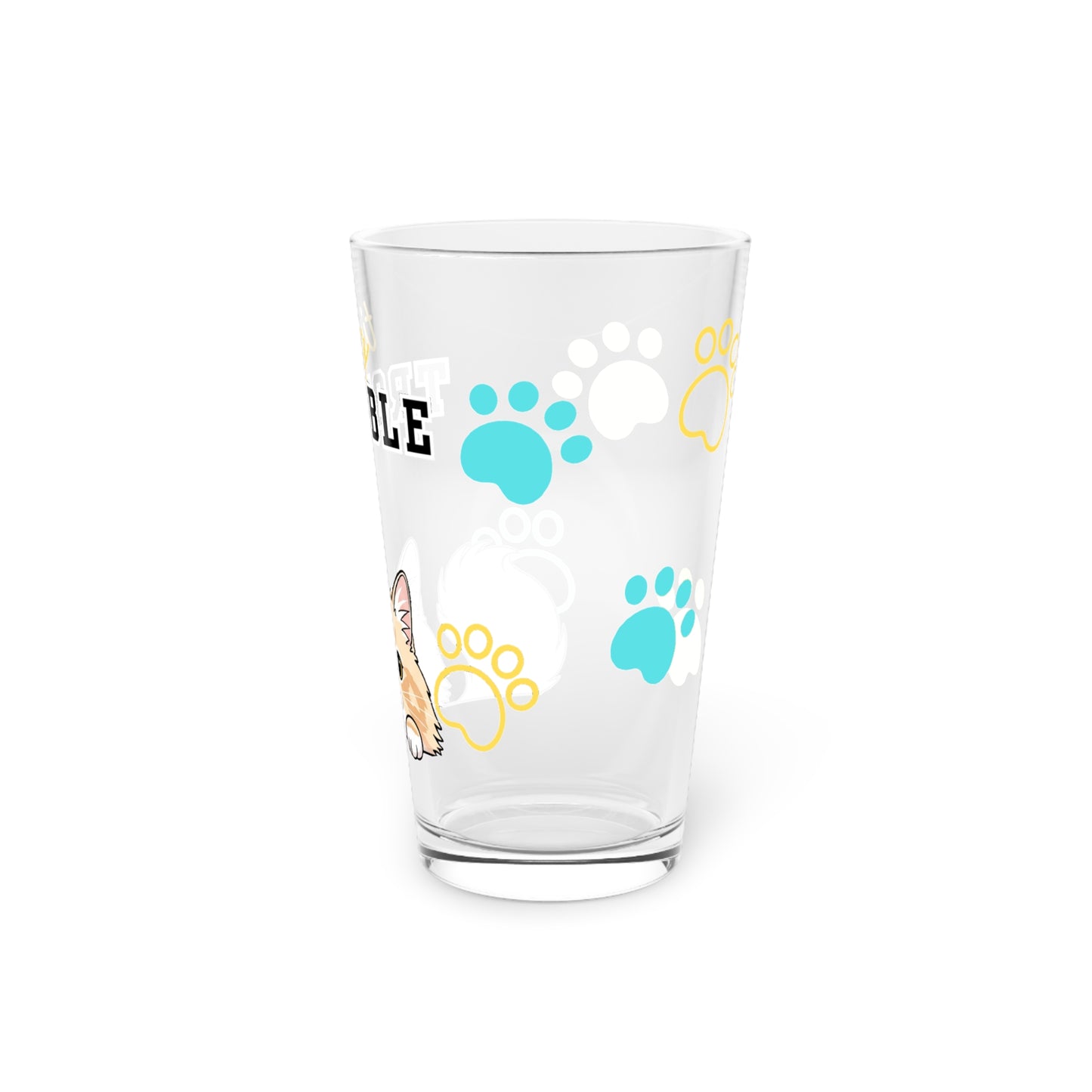 Long hair cream cat Tiny Trouble Pint Glass