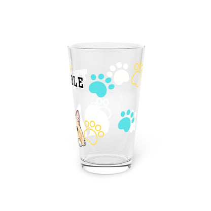 Long hair cream cat Tiny Trouble Pint Glass