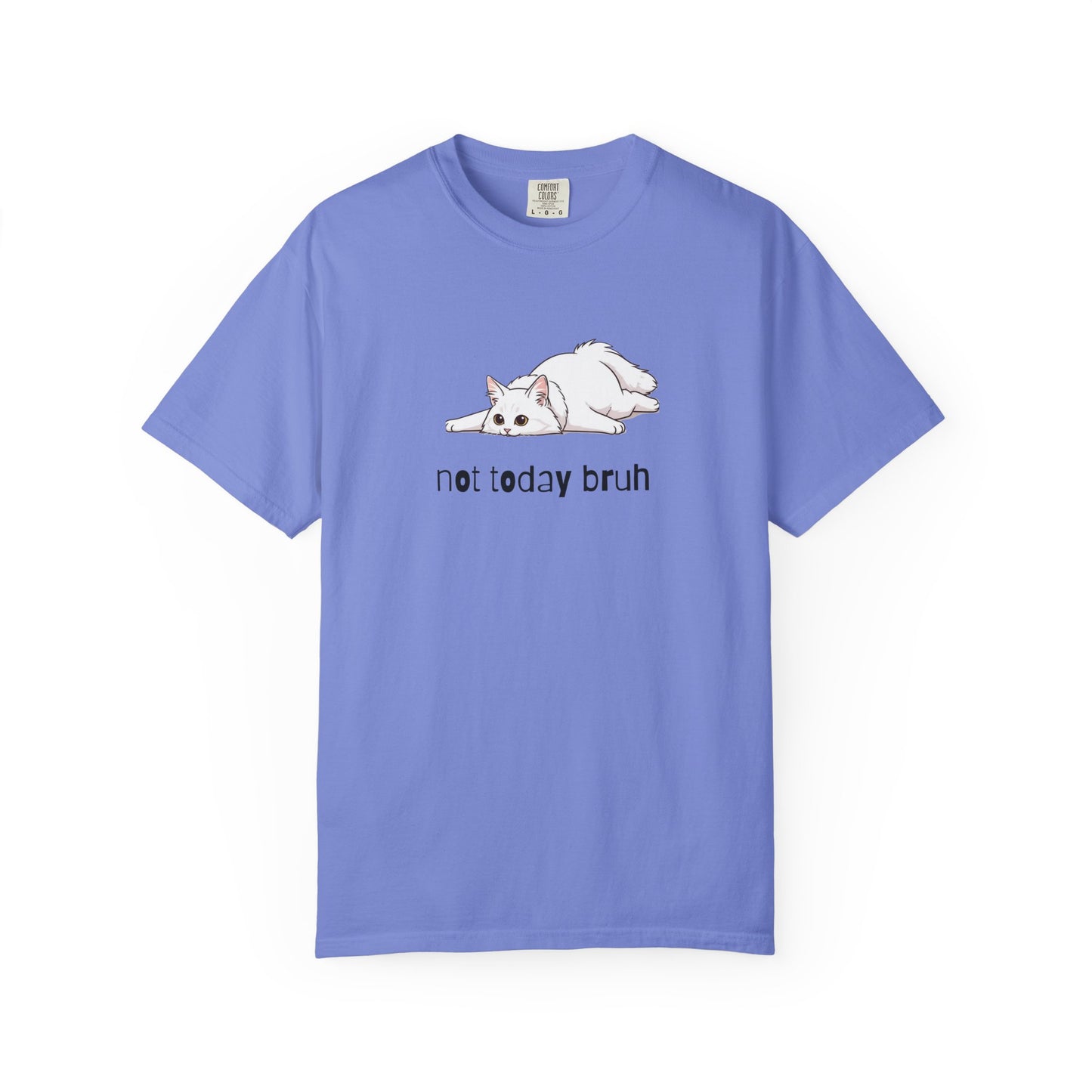 Long hair white cat Not Today Bruh T-Shirt