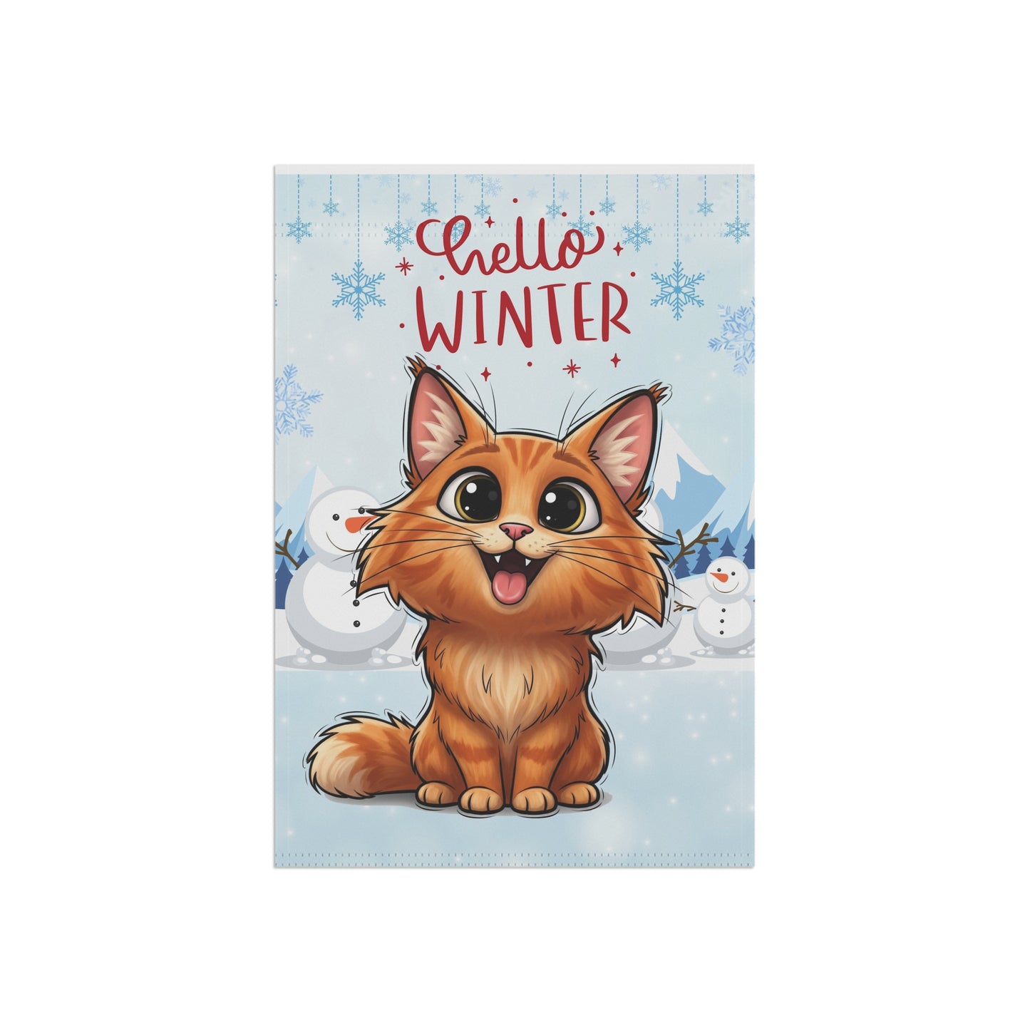 Norwegian Forest Hello Winter Garden Banner