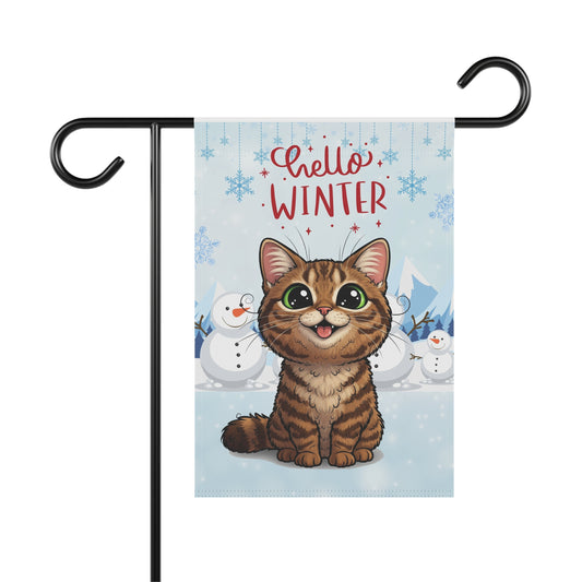 LaPerm Hello Winter Garden Banner