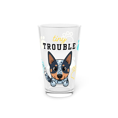 Blue Heeler Tiny Trouble Pint Glass