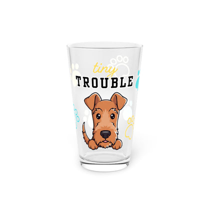 Irish Terrier Tiny Trouble Pint Glass