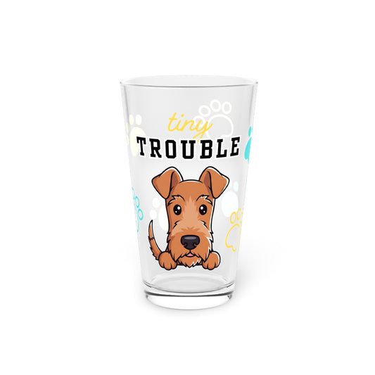 Irish Terrier Tiny Trouble Pint Glass