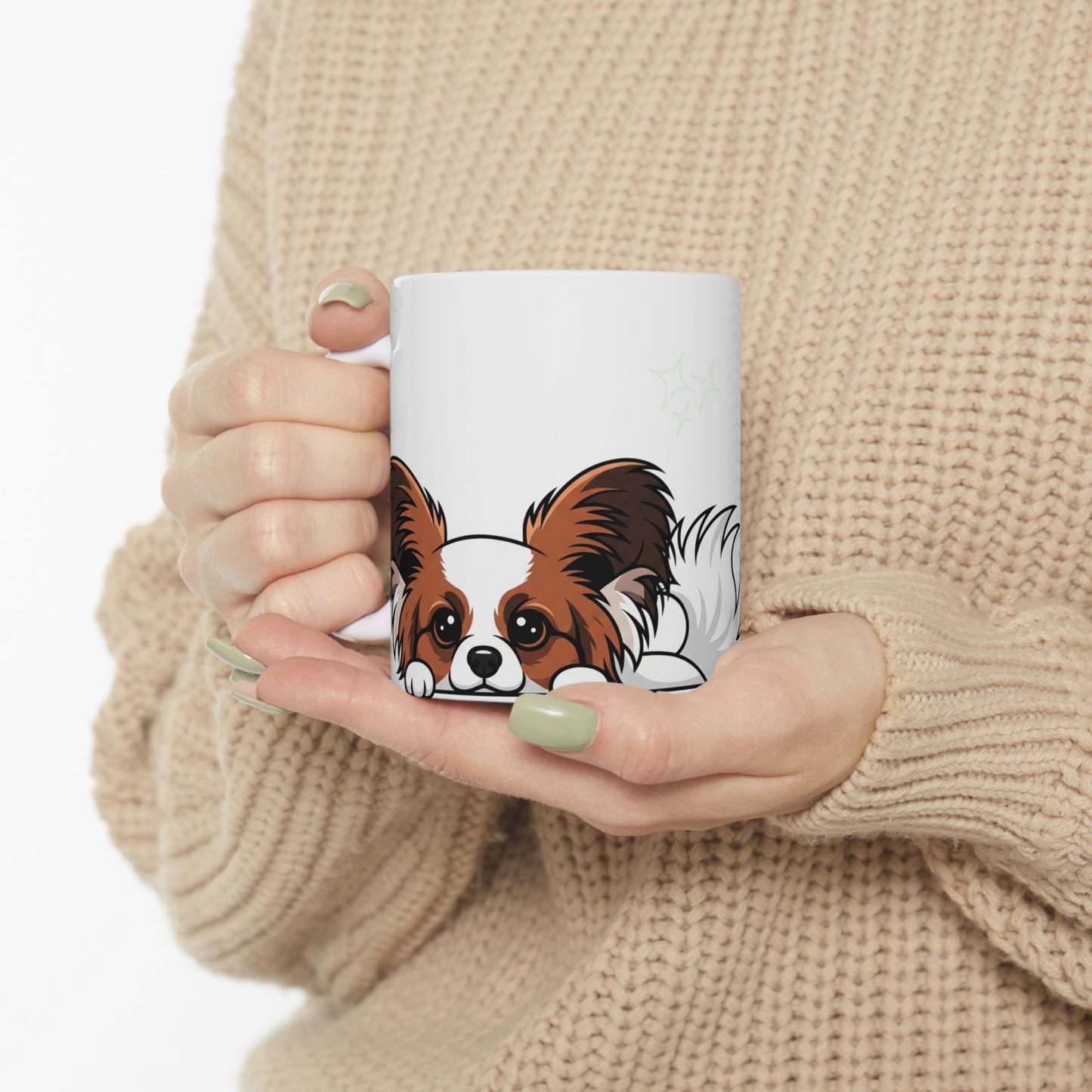 Papillon Peek-a-Boo Mug | Best Papillon Daddy Gift