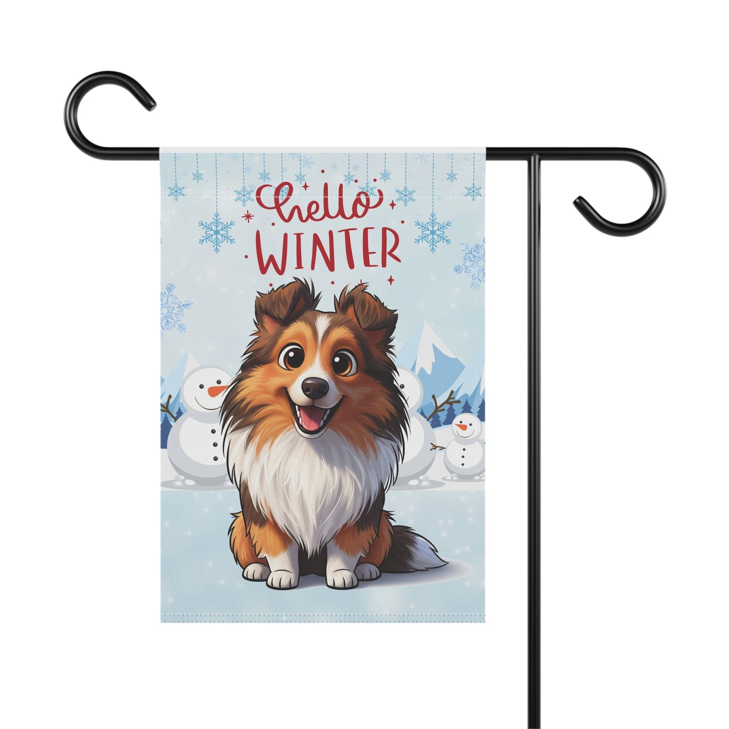 Sheltie Hello Winter Garden Banner