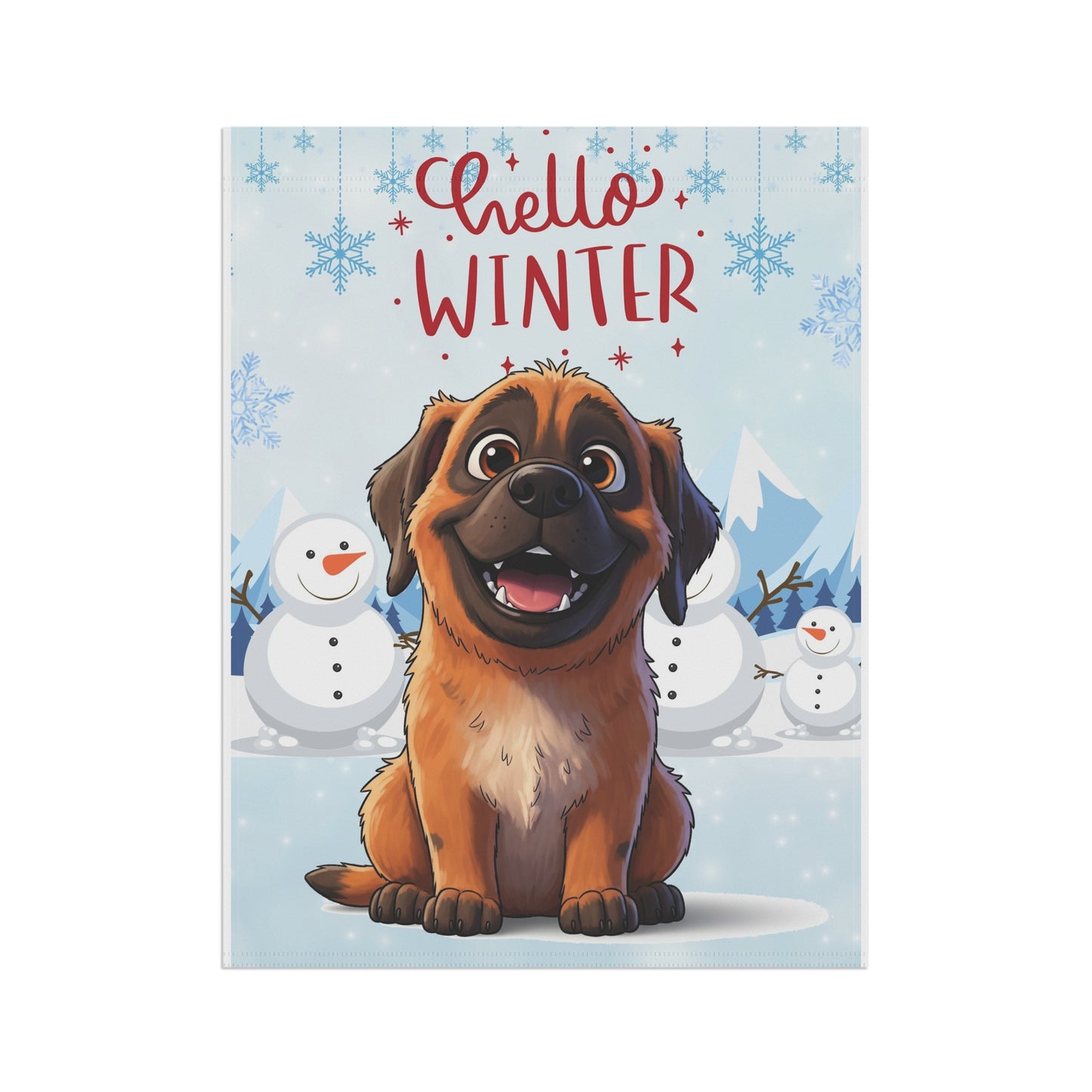 Mastiff Hello Winter Garden Banner