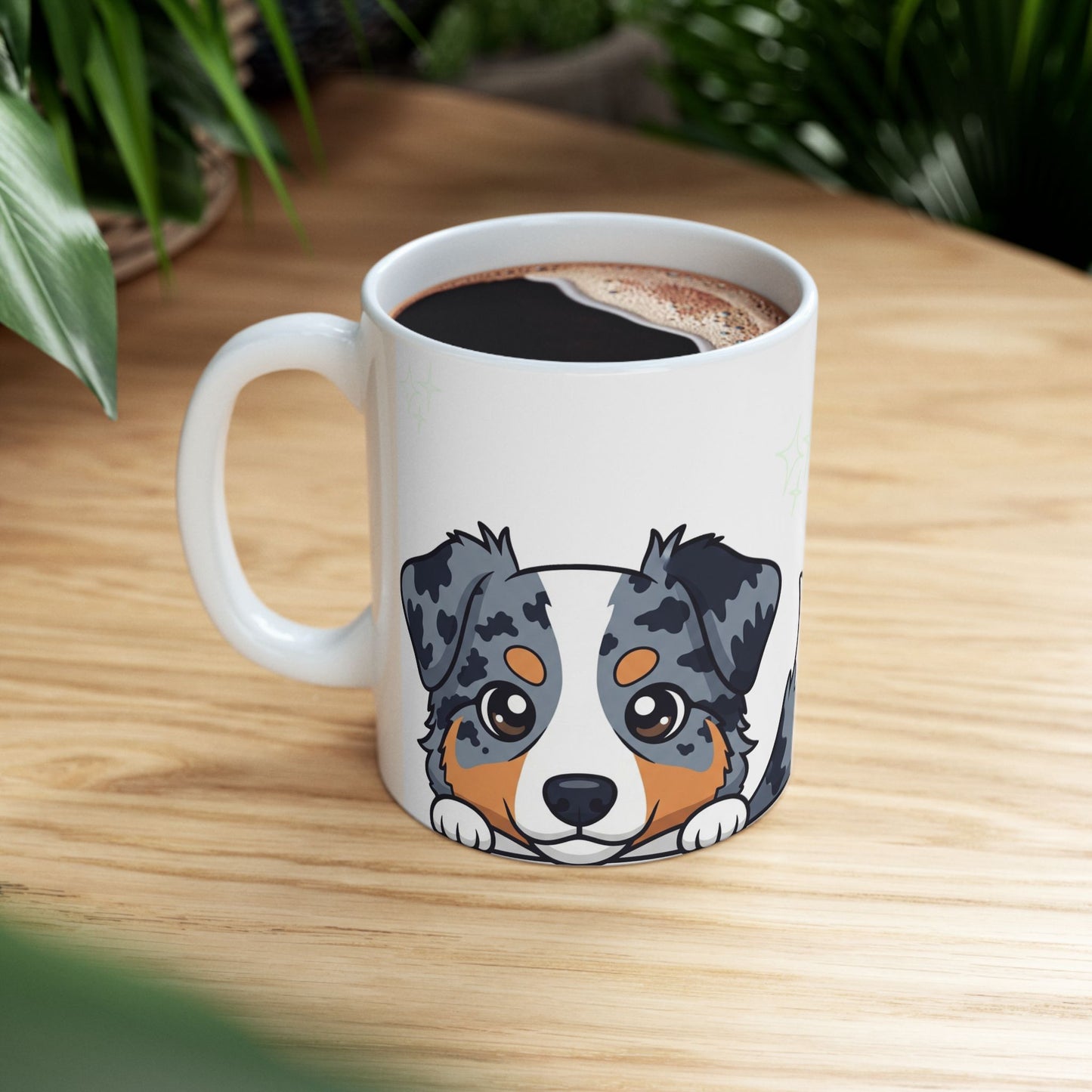 Australian Shepherd Peek-a-Boo Mug | Best Aussie Daddy Gift