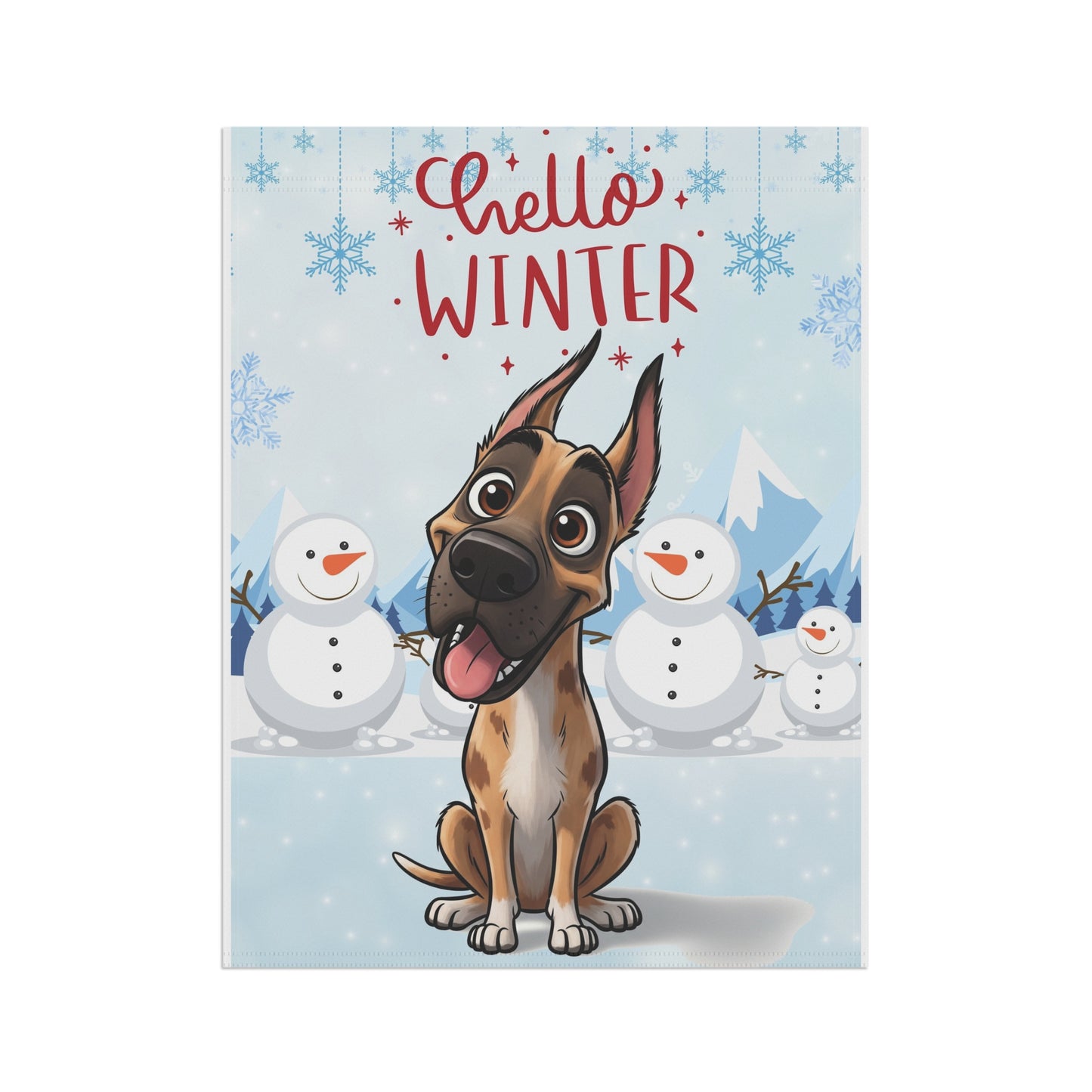 Great Dane Hello Winter Garden Banner