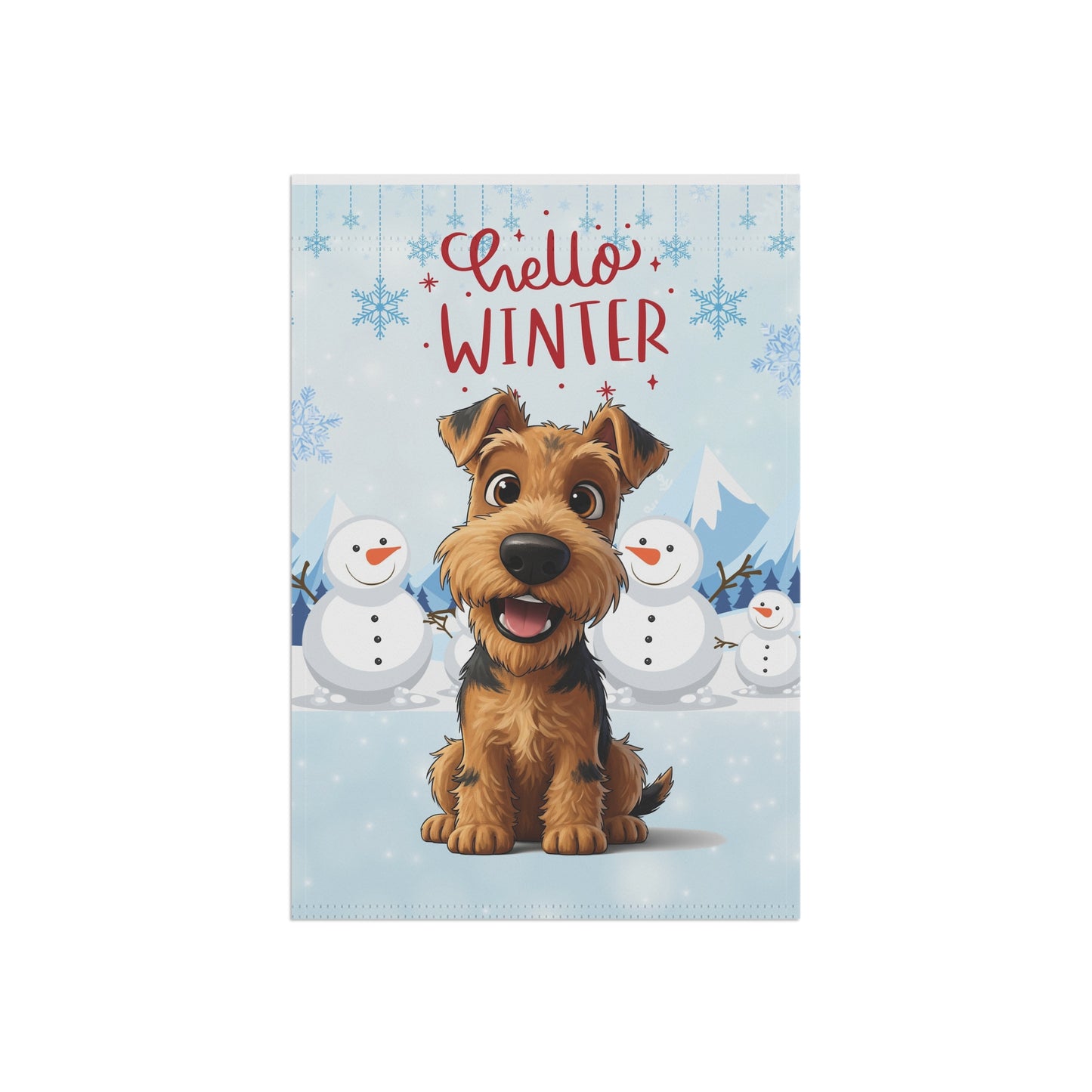 Welshie Hello Winter Garden Banner
